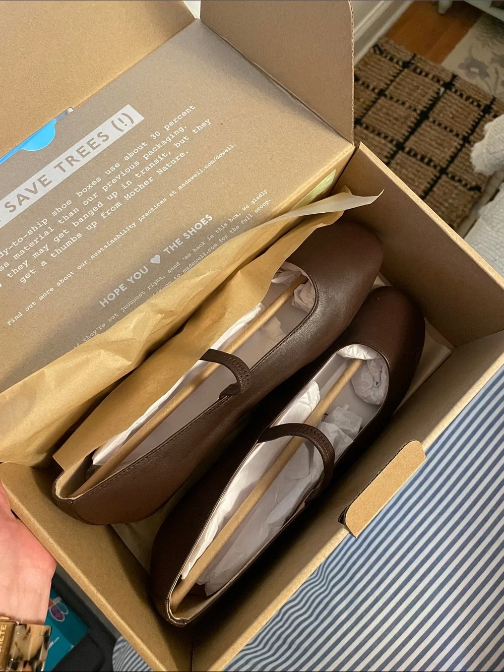 Madewell Dark Brown Leather Mary Jane Flats